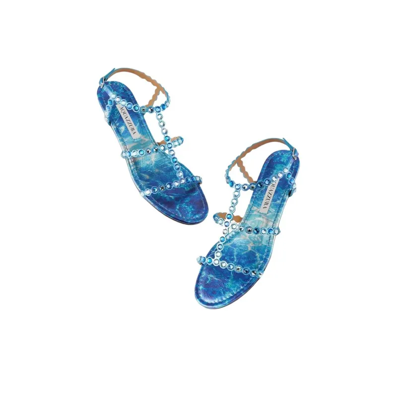 AQUAZZURA Tequila Roman Sandals Women's Blue-4