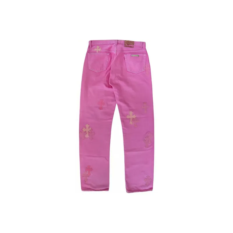 Chrome Hearts Jeans Unisex Pink-1