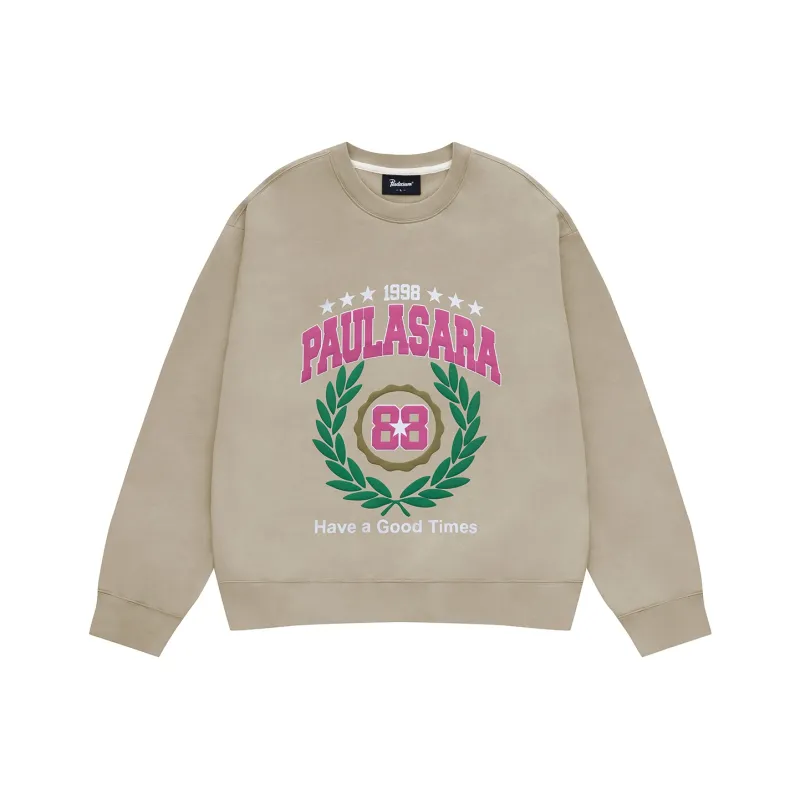 PAULASARA Fleece Crew Neck Sweatshirt Unisex-0