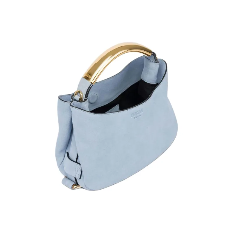 MOSCHINO Handle Me Logo Embossed Top Handle Bag-2