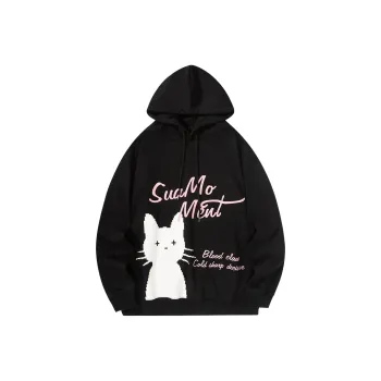 Suamoment Loose Fit Casual American Hoodie Sweatshirt Unisex