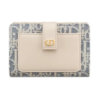 DIOR 30 Montaigne Cotton Wallet Women's Beige