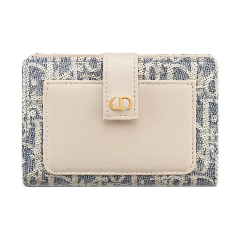 DIOR 30 Montaigne Cotton Wallet Women's Beige-0
