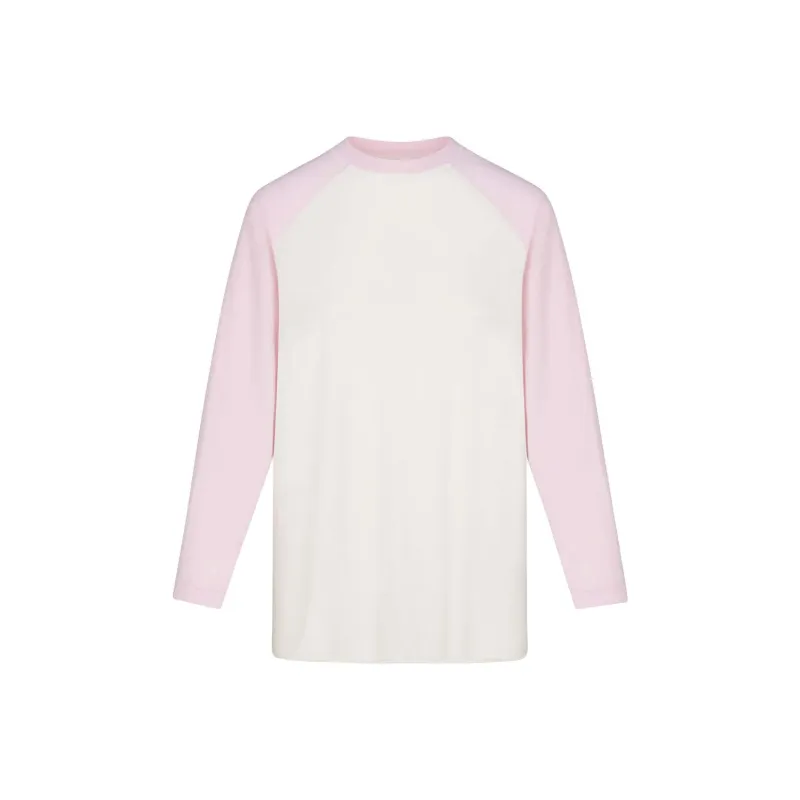 SKIMS RAGLAN LONG SLEEVE T-SHIRT T-Shirt Unisex Marble Cherry Blossom Multicolor-0