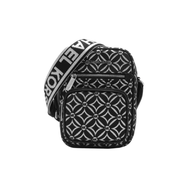 MICHAEL KORS Jet Set Medium Metallic Logo Jacquard Crossbody Bag-2