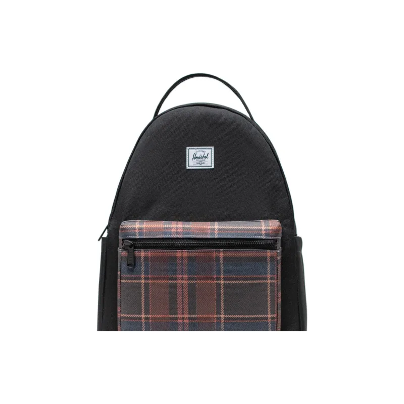 Herschel Recycled Material Backpack Unisex Black Plaid-2