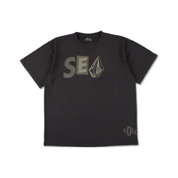 WIND AND SEA VOLCOM Collaboration T-Shirts Unisex Black