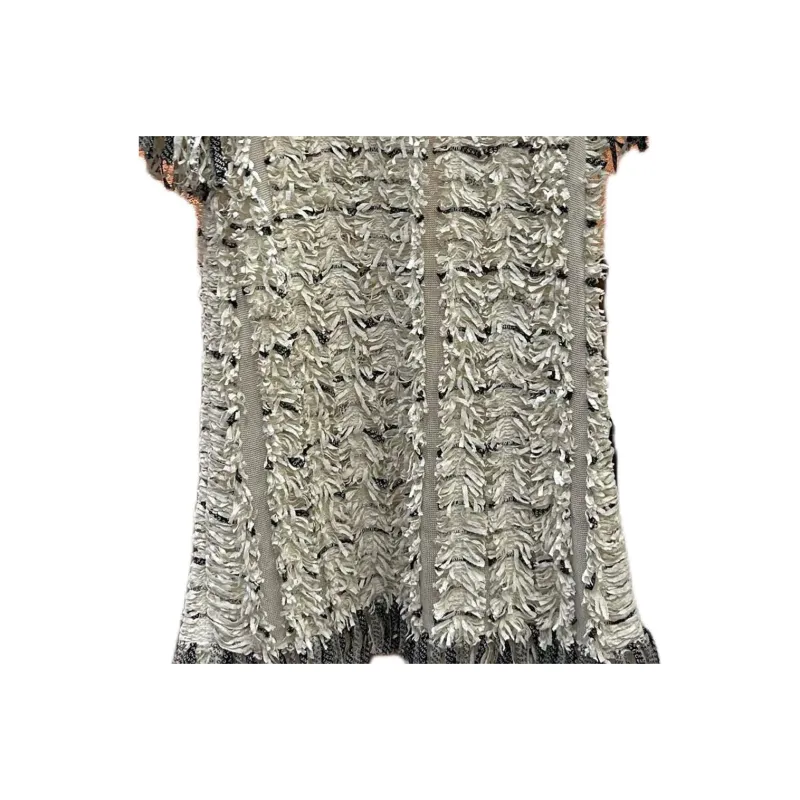 CHANEL 18S Waterfall Collection Short Sleeved Dresses Women's White-2
