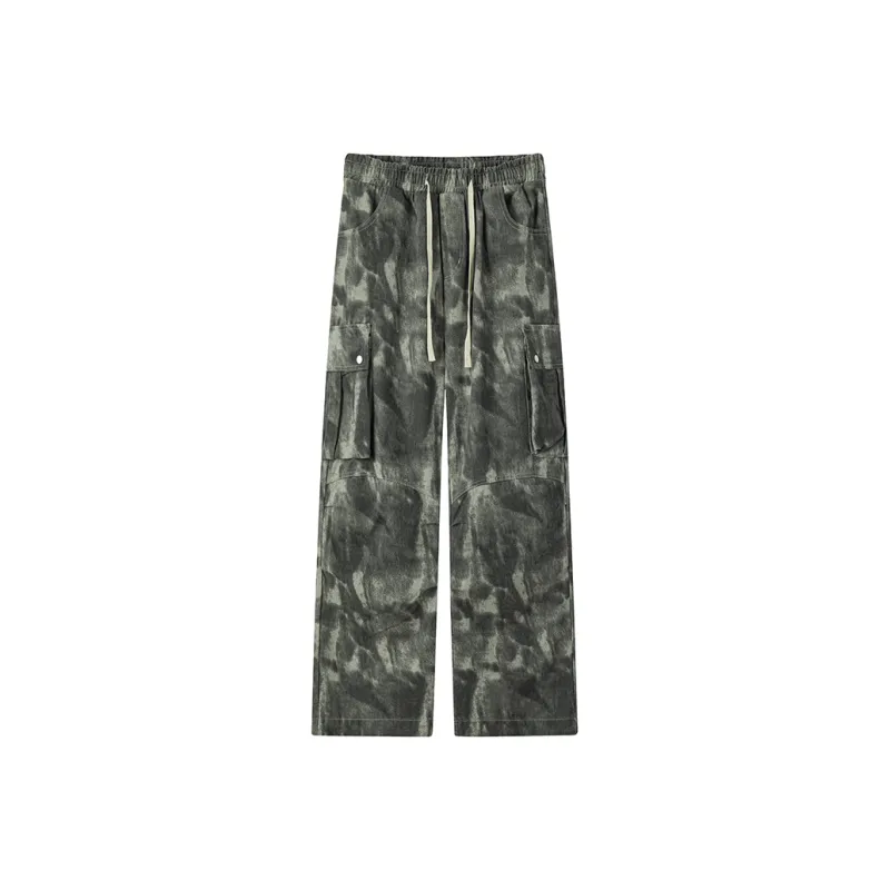 BENGEN Casual Pants Unisex Tie Dye Camouflage-3