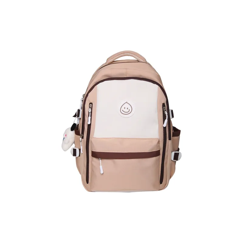 Deli Bear Nylon Backpack Large Size Unisex Pink \ Blue \ Black \ Khaki \ Green-10
