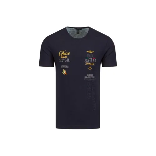 AERONAUTICA MILITARE 마린 블루 남성 티셔츠