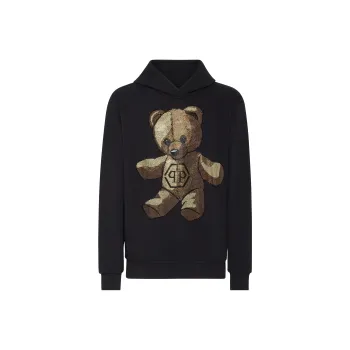 PHILIPP PLEIN Teddy Bear Rhinestone embellished Hoodie