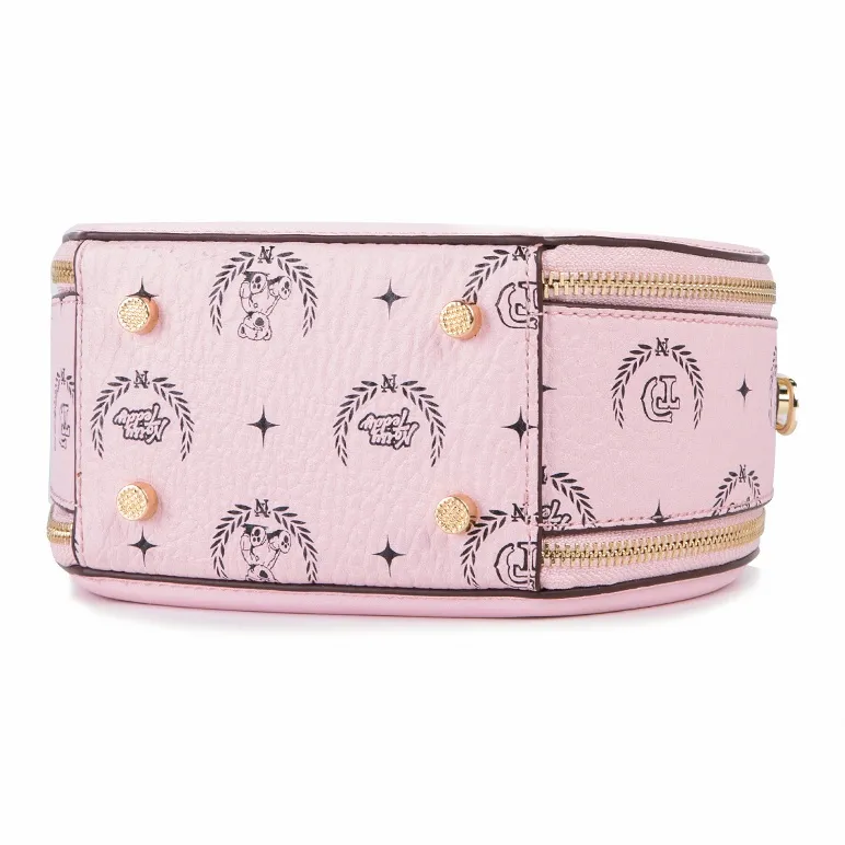 NOISY TEDDY PVC Shoulder Bag, Crossbody Bag, Handbag Women's Pink/Brown-4