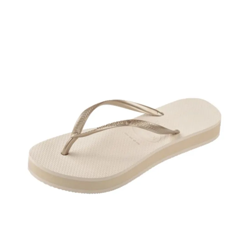 Havaianas Rubber Sole Quick Dry Flip Flops Women's Beige-1
