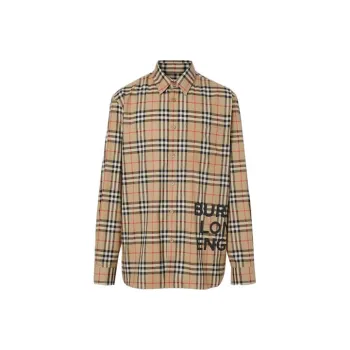Burberry Shirt Fall Men's Earth Tone