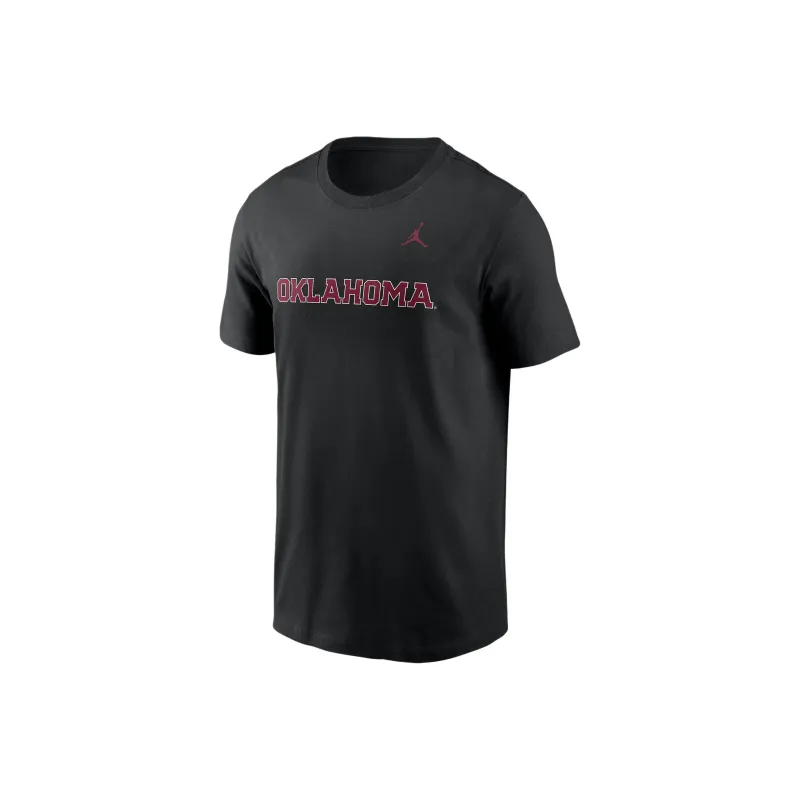 JORDAN Oklahoma Sooners Primetime Wordmark Men's JORDAN College T Shirt-0