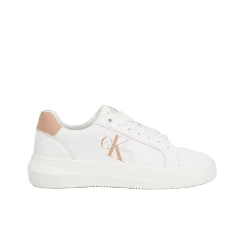 CKJ CALVIN KLEIN JEANS Low Top Skateboard Shoes Women's White-1