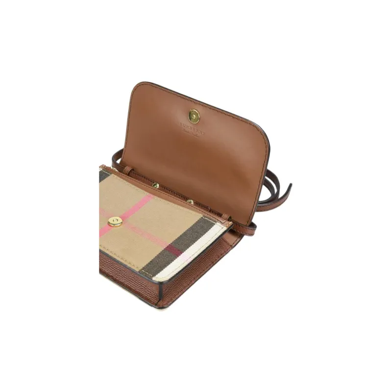 Burberry Vintage Cow Leather Shoulder Bag Crossbody Bag Women's Brown-5