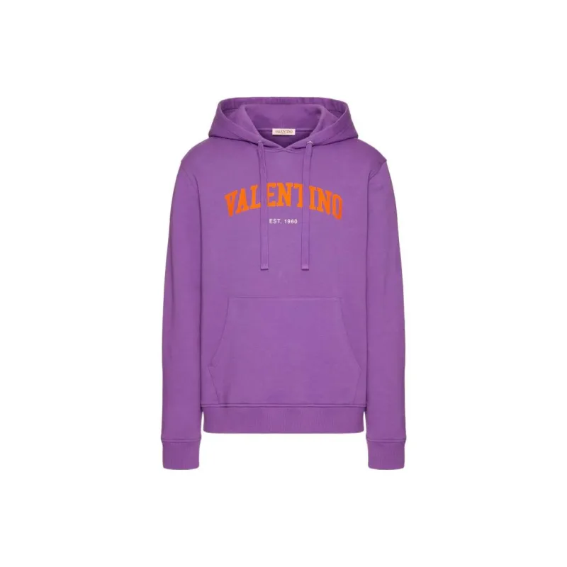 Valentino Logo Printed Long Sleeved Hoodie-0