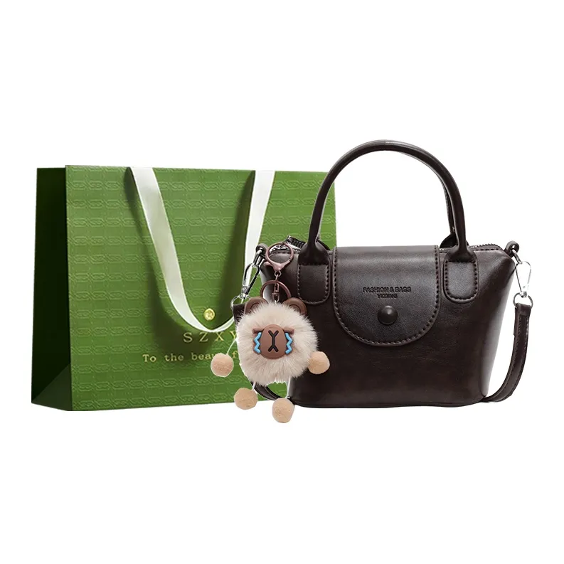 Three Ducklings PU Handbag Women's Ecru/Black/Dark Coffee/Coffee-12