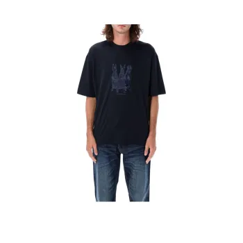 EMPORIO ARMANI Dog Embroidered Crewneck T Shirt