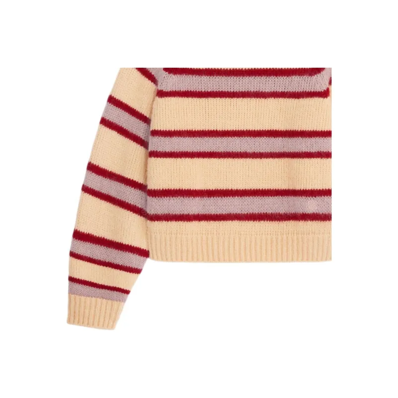 CELINE Crew Neck Sweater In Striped Cashmere And Wool-4