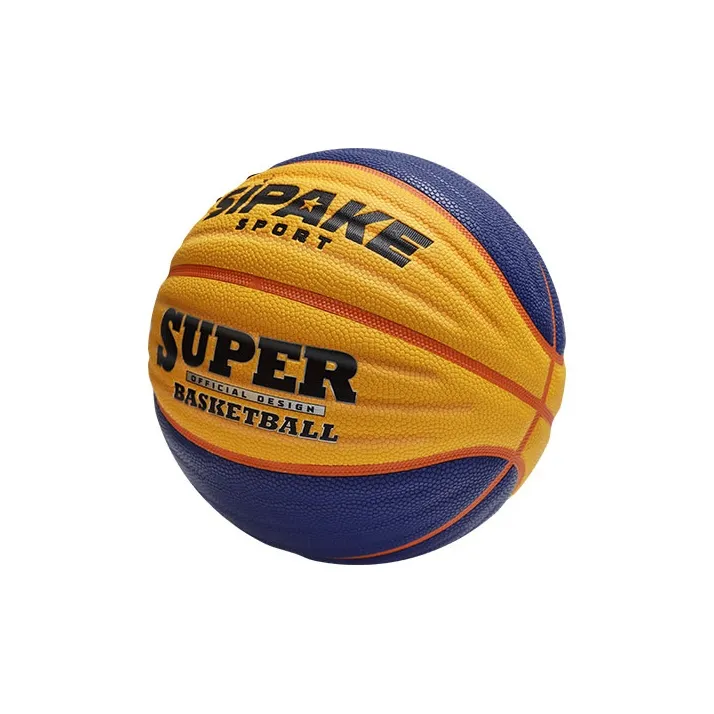 SIPAKESPORT PU Basketball Blue Yellow Size 6 Training Unisex-4