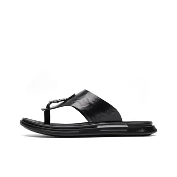 FULIBAOLUO Flip Flops Men's Black