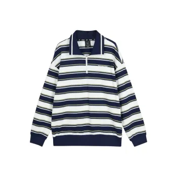 Skechers Colorful Sweatshirts Unisex Navy Blue White Mixed Color Stripes 03UB
