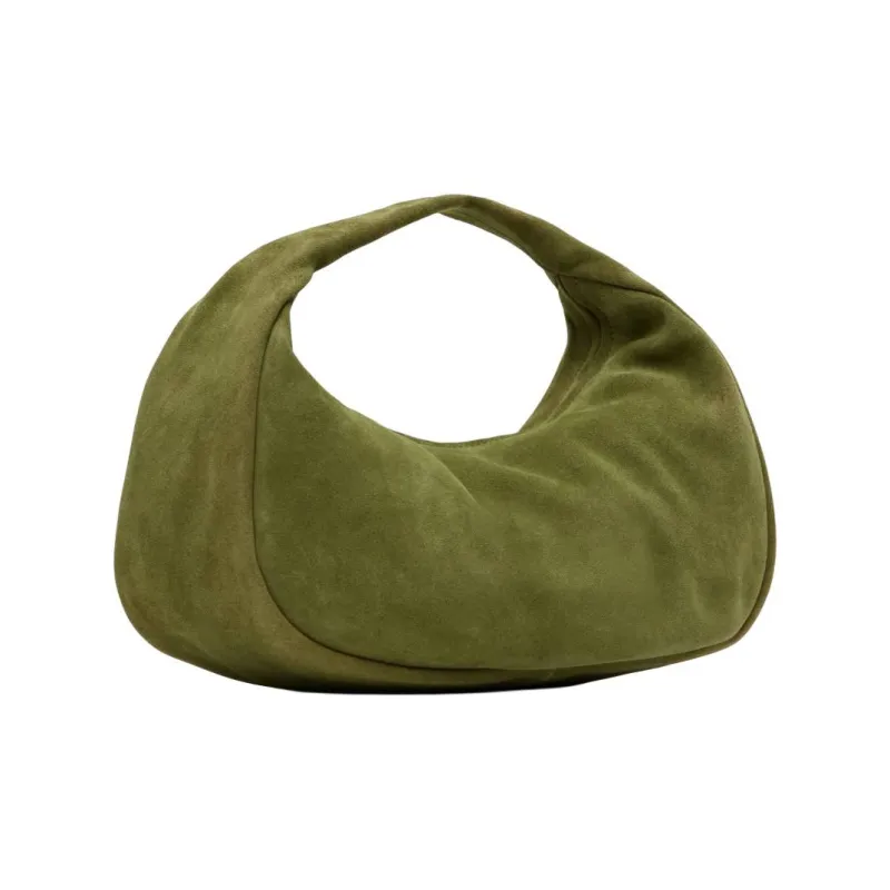 ST. AGNI Suede Handbag Regular Women's Green-2