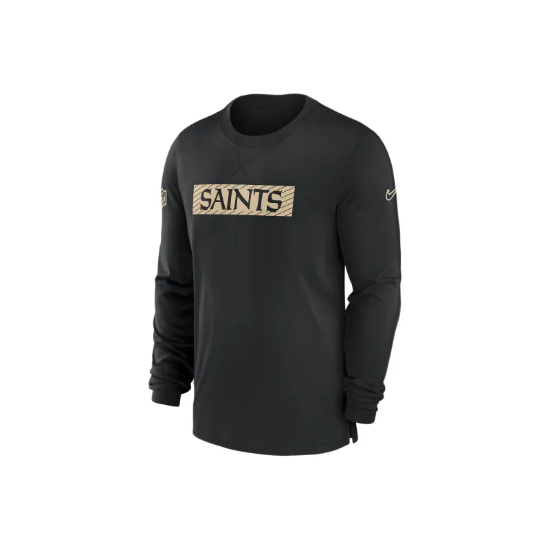 Nike New Orleans Saints Sideline Player Team Issue Men's Nike Dri FIT Long Sleeve Top-0