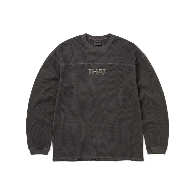 Thisisneverthat FW24 THAT Waffle L/S Tee T Shirt Unisex Charcoal Gray-0
