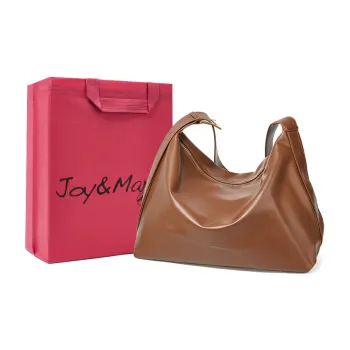 Joy&Mario Synthetic Leather Shoulder Bag Women's Black/Brown/Ecru