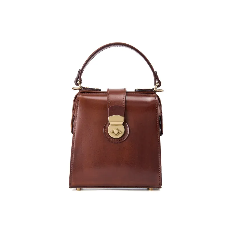 KAISER Top Grain Cow Leather Handbag Regular Women's Black/Brown/Sunset Yellow/Tobacco-3