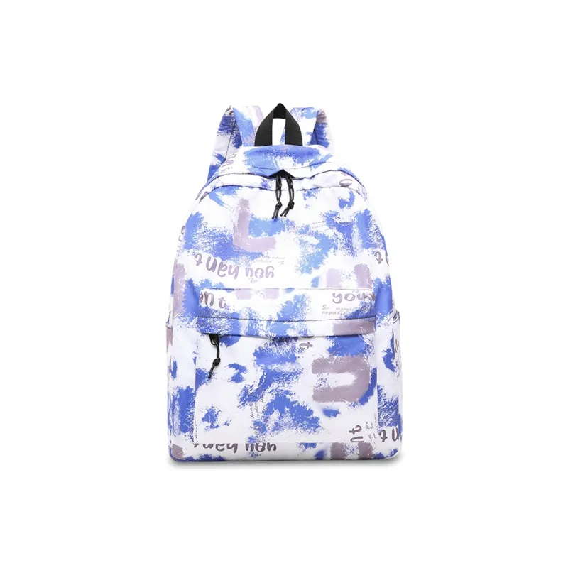 Yalu Nylon Backpack Regular Women's Blue White Purple/Blue Black/Black White/Black Blue Gray-0