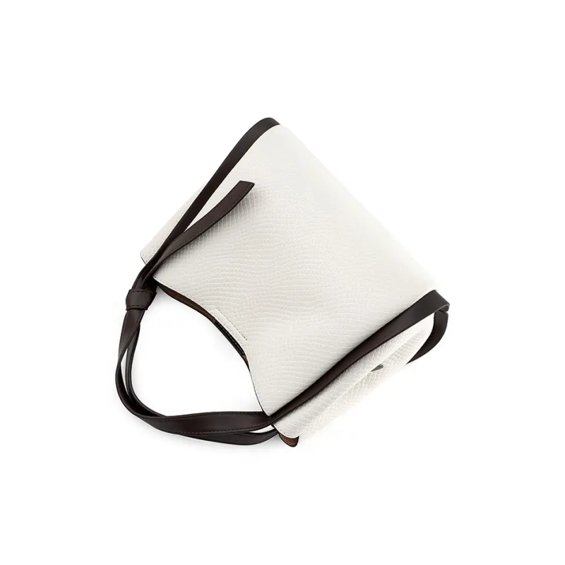 Vigno Synthetic Leather Handbag Regular Women's Black & White-3