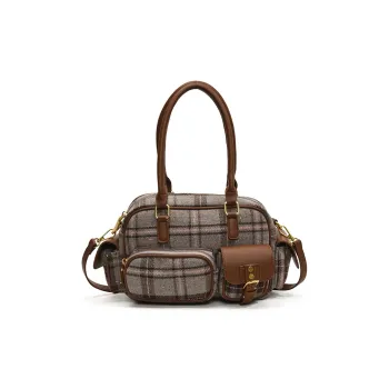 Morellybear PU One Shoulder Handbags Women's Brown/Pink