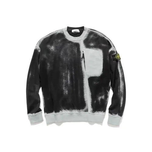 STONE ISLAND STONE ISLAND Hand Sprayed Sweatshirts Men Sky Color