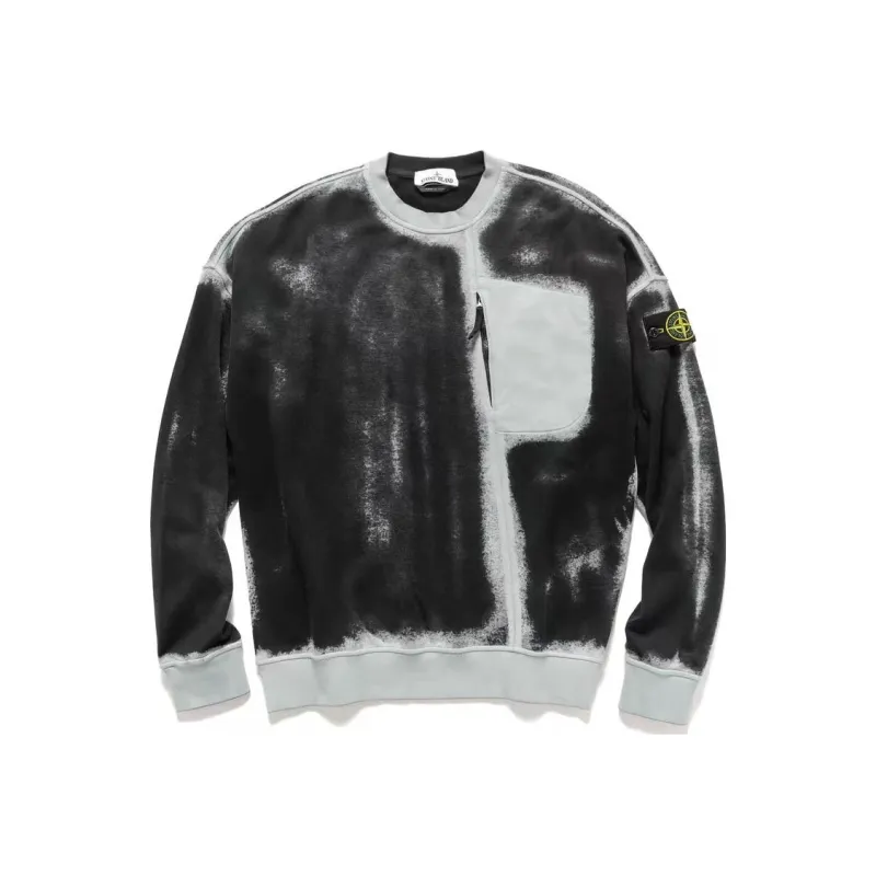STONE ISLAND STONE ISLAND Hand Sprayed Sweatshirts Men Sky Color-0