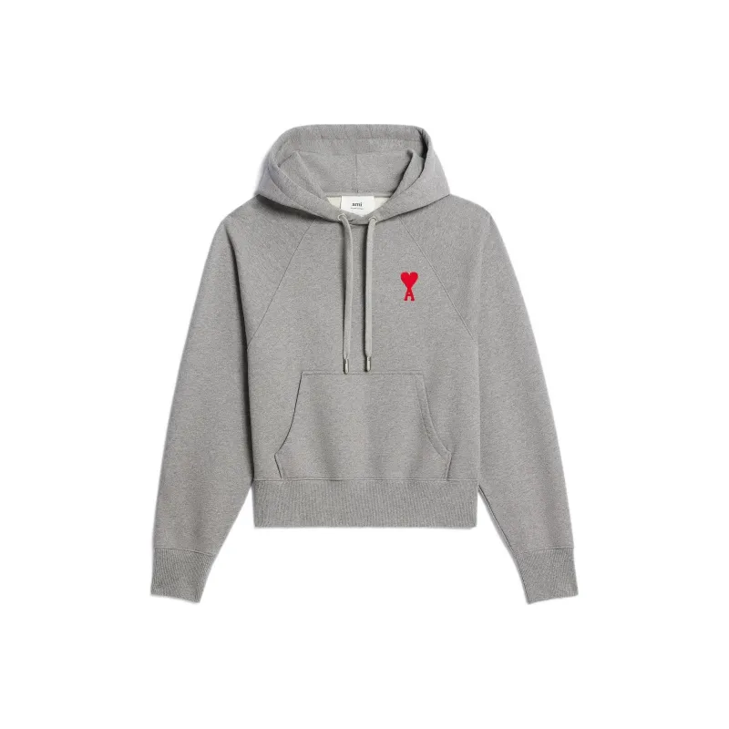 Ami Paris Ami De Coeur Heavy Fleece Small S Heart Popover Boxy Fit Hoodie-0