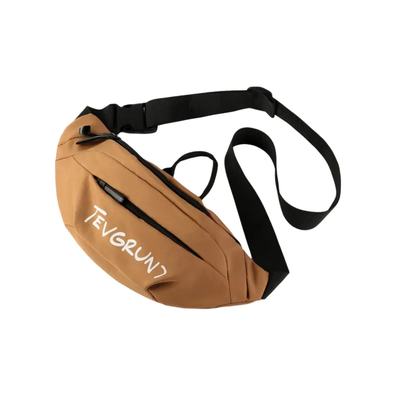GOBLIN SHARKS 1759 Nylon Fabric Sling Bag Unisex White/Black/Earth Yellow/Brown-6