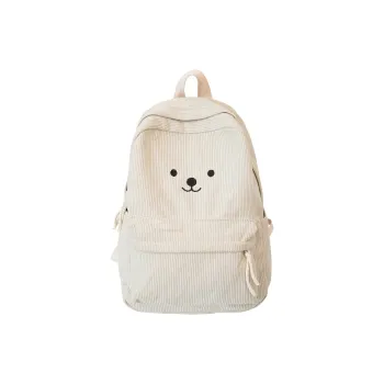Dusen Kangaroo Corduroy Backpack Women's White/Black/Yellow/Pink