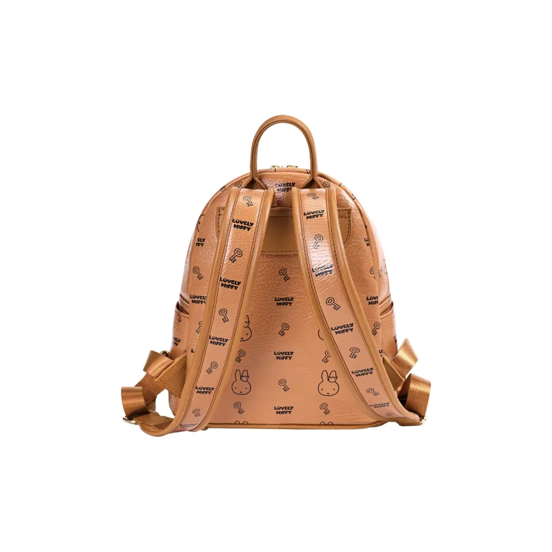 Miffy Synthetic Leather Backpack Women's Ecru/Pink/Brown-15
