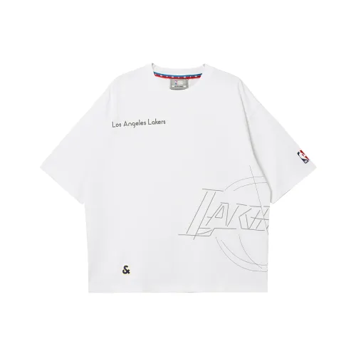 JACK JONES· x NBA JACK & JONES NBA Co brand T Shirt Men's A06 Raw White