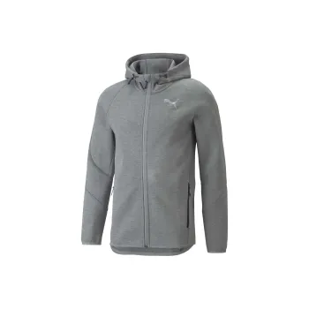 PUMA EVOSTRIPE FULL ZIP HOODIE MEDIUM GRAY HE Sweatshirt Men's Gray