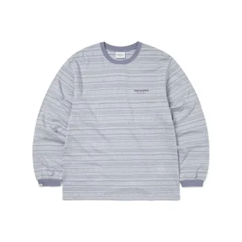 Thisisneverthat FW24 Fair Isle Striped L/S Tee T Shirt Unisex Purple