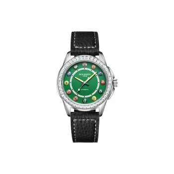 ROLENDO R Pool Table Master Collection Automatic Mechanical Movement Cowhide Strap Watch Men's Watches Green Dial