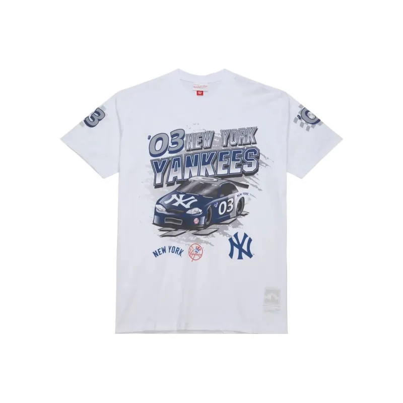 Mitchell & Ness New York Yankees Speedway T Shirt Men's White-0