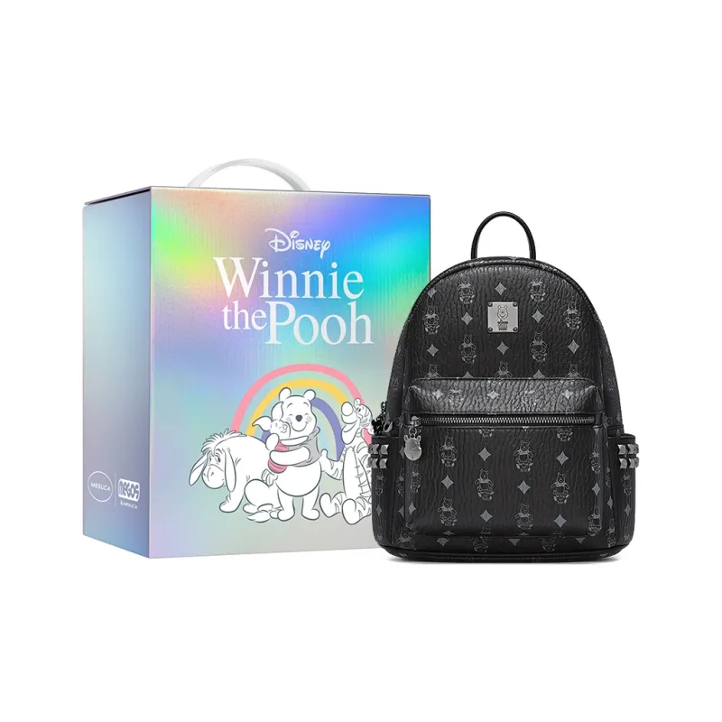 Disney Winnie The Pooh Series PU Bonded Synthetic Leather Backpack Medium Size Women's Brown-7