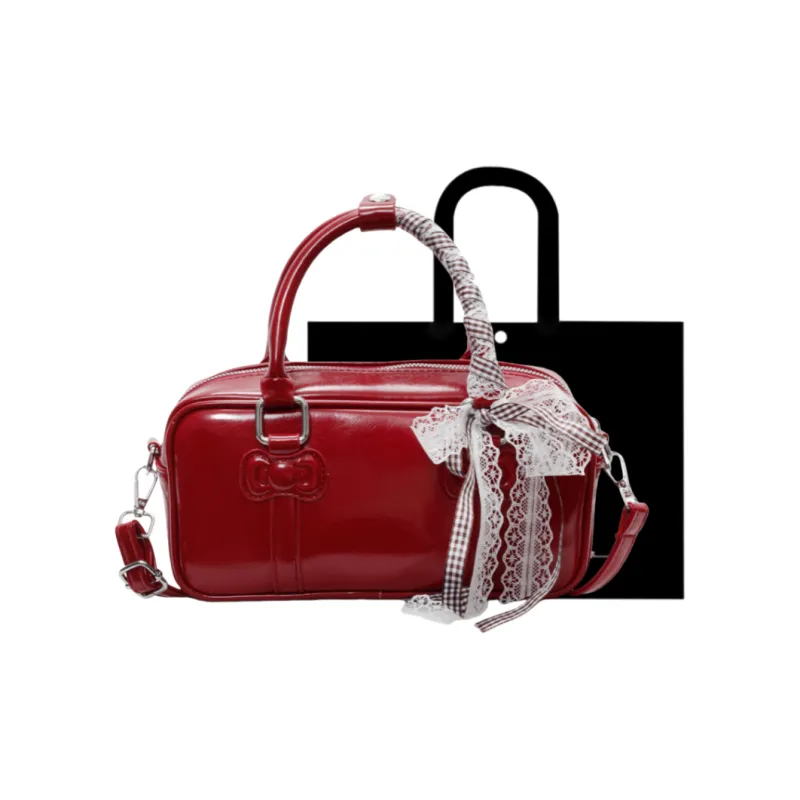 HACIN PU Crossbody Handbag, Shoulder Bag Women's White/Black/Red/Pink-4